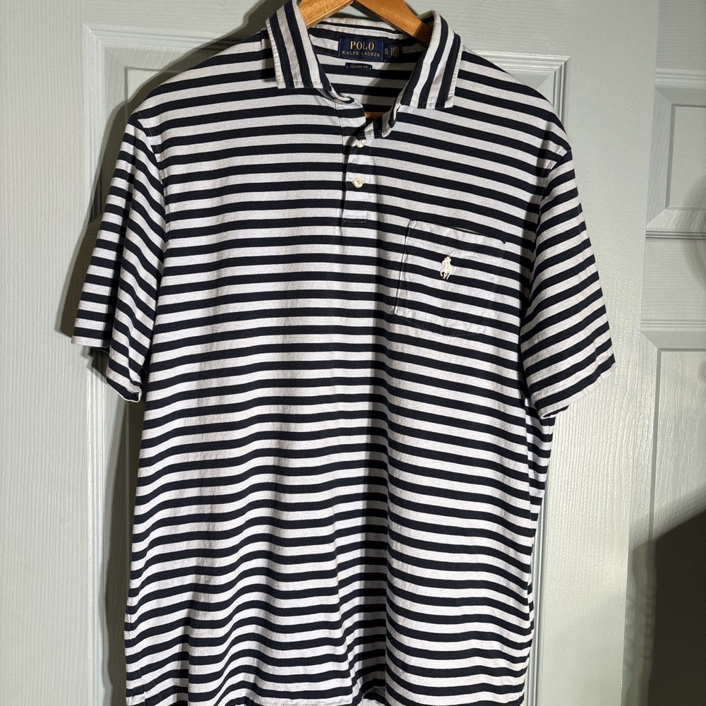 Polo Ralph Lauren Shirt Classic Fit Mens XL Blue Short Sleeve Preppy Pony Polo